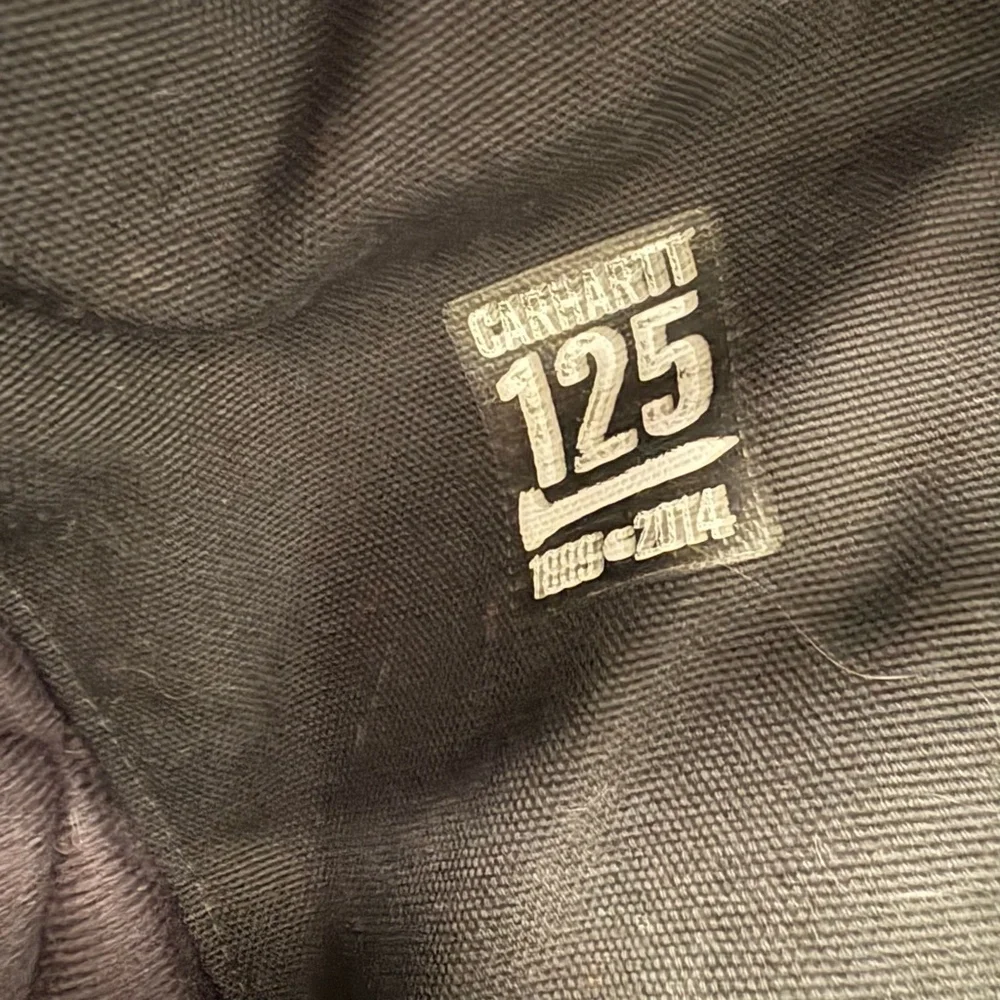 Vintage Carhartt Canvas Bomber Work Jacket Size XL Black Workwear 125 Year Ann - Picture 9 of 12